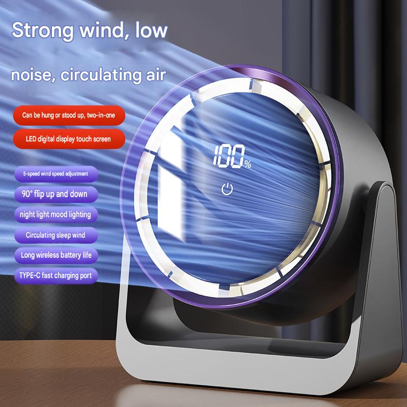 Mini electric desk lamp fan