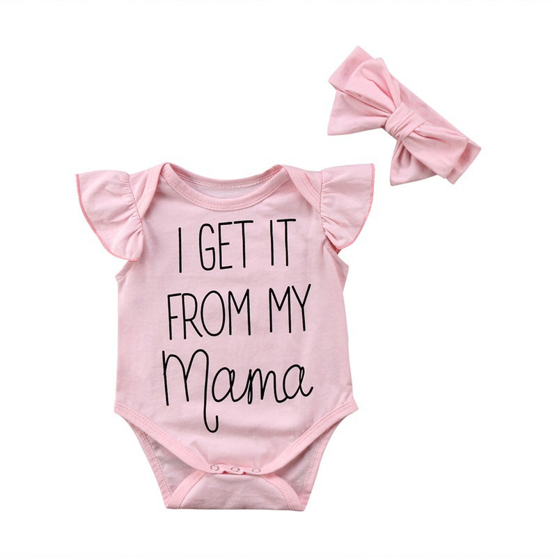 Summer new born baby clothes + headband 2 piece children's overalls