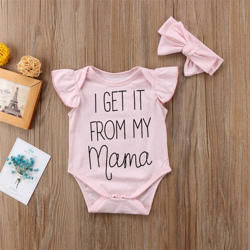 Summer new born baby clothes + headband 2 piece children's overalls
