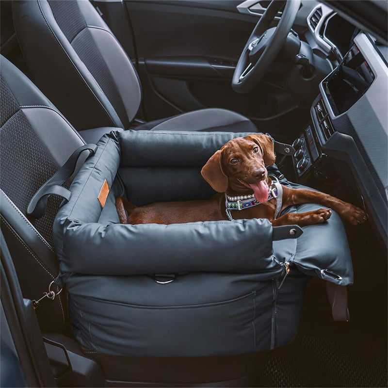 Pet Car Bed, Waterproof and Bite-Resistant Leather Dog Carrier