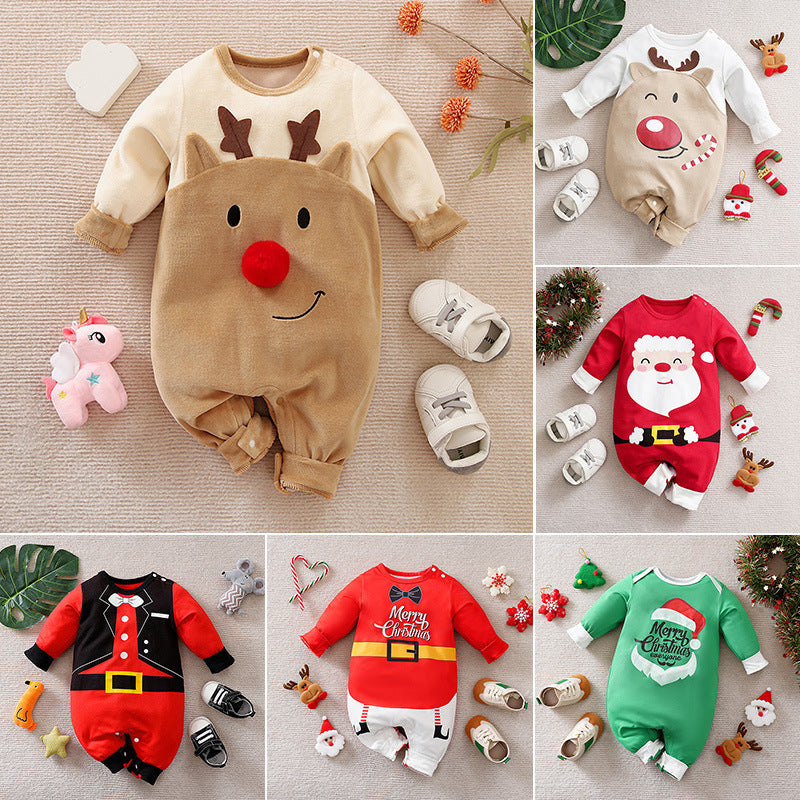 Christmas newborn crawling clothes