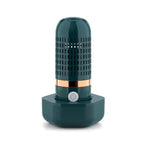 Green and rose gold device on a white background