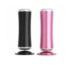Black and pink cylindrical products with on a white background