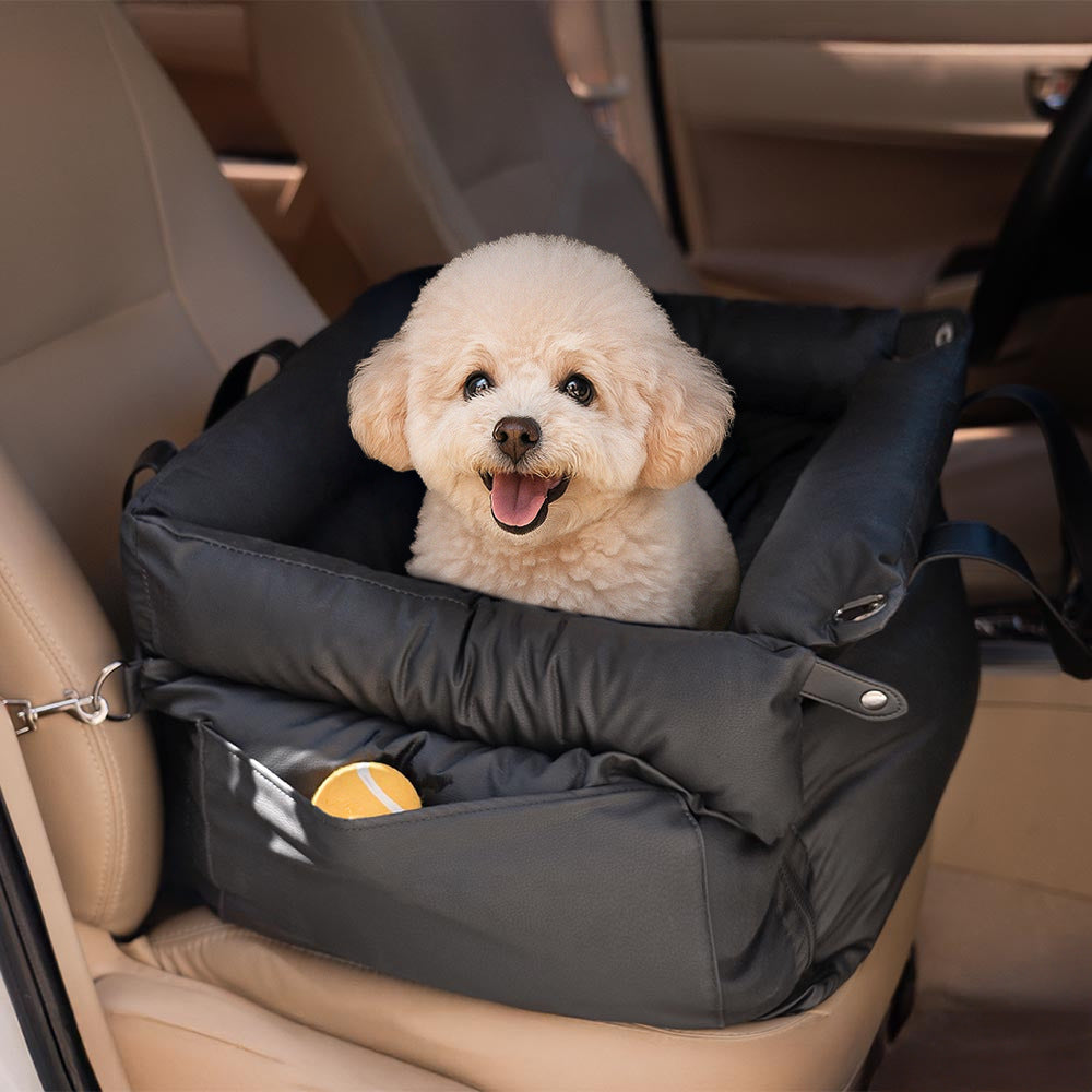 Pet Car Bed, Waterproof and Bite-Resistant Leather Dog Carrier