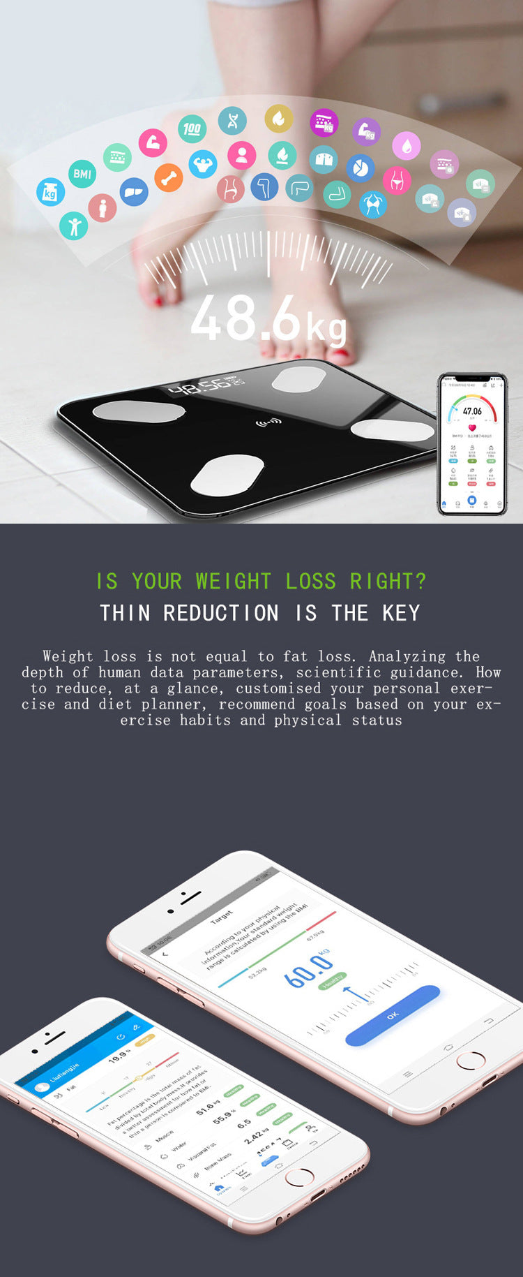 human health weighing body fat measurement cross-border