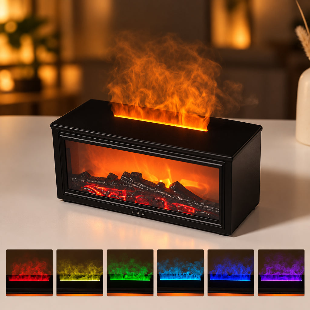 Black Flame Fireplace Humidifier featuring six color options below.
