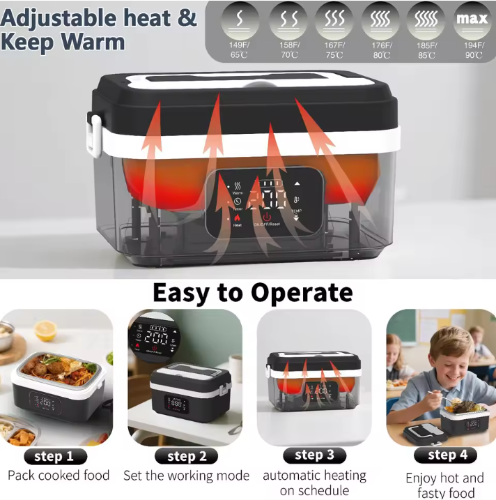 Rechargeable Food Heater with LCD