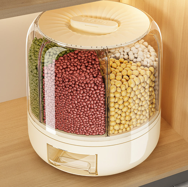 Rotating 6-Grid Food Dispenser
