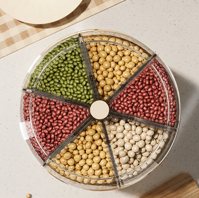 Rotating 6-Grid Food Dispenser